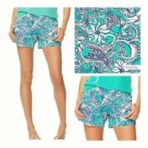 Lilly Pulitzer Callahan short 00 Mauntauk Seafoam EUC